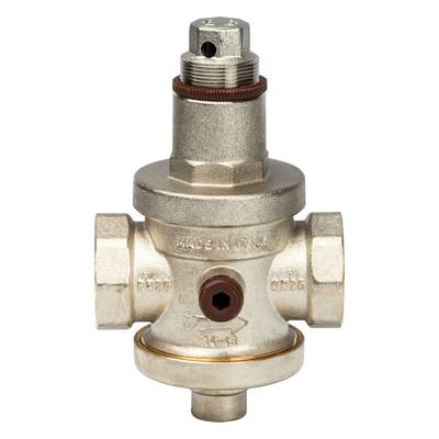 Регулятор давления воды ВВ 1" Ру=1-6 бар PN16 компенсационный с отводом под манометр Никель Stout SVS-0008-000025