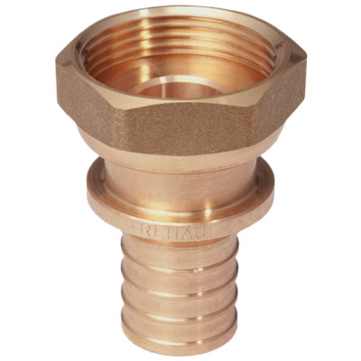 Переходник с накидной гайкой для труб из сшитого полиэтилена Рехау Rautitan RX+Бронза