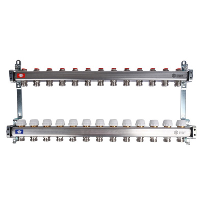 Коллекторная группа для отопления Stout на 13 выходов из нержавеющей стали SMS-0922-000013