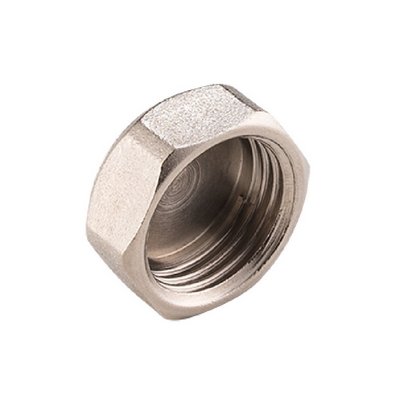 Заглушка латунная внутренняя резьба усиленная никелированная MVI