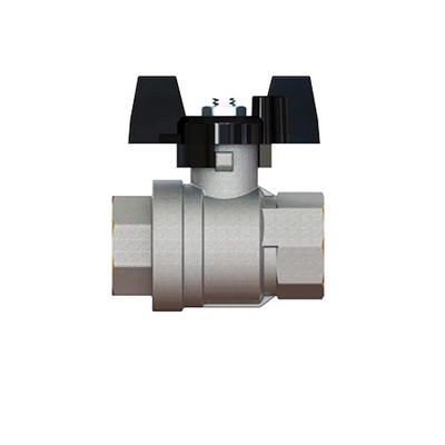 Кран шаровой латунный вн-вн резьба, ручка-бабочка, усиленный, никель Elsen Strong T