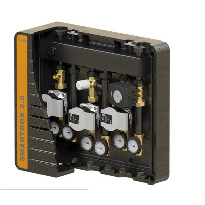 Коллектор для котельных на 3 контура с НГ 1" стальной 47 кВт с гидрострелкой, теплоизоляцией и крепежом Elsen SmartBox 2.0 EWG20.03