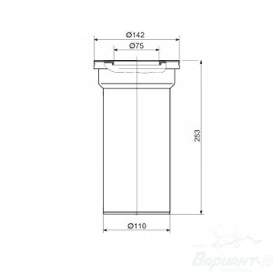 Труба фановая Ø100х250 мм прямая АНИ пласт W1220