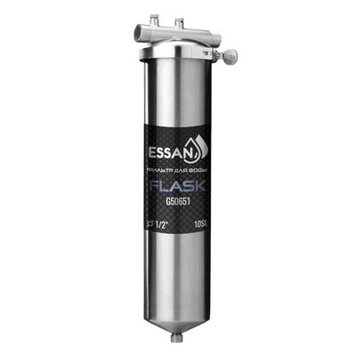 Фильтр магистральный 1/2" Essan Flask 10SL с колбой из нержавеющей стали БЕЗ картриджа G50651