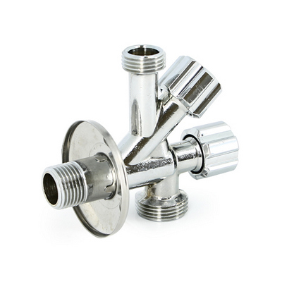 Кран шаровой комбинированнный для сантехнических приборов ННН 1/2"х1/2"х3/4" трёхпроходной Хром Uni-Fitt 184A2231
