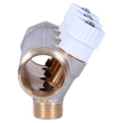 Коллектор Stout 1"х1/2" с запорными вентилями и плоским уплотнением, Никель