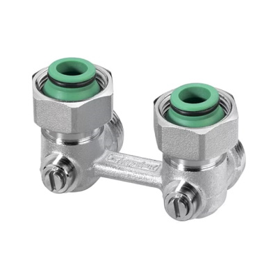 Узел нижнего подключения радиатора угловой 3/4"BPx3/4"HP латунь Simplex Standart Line тип Е2/50, F10017