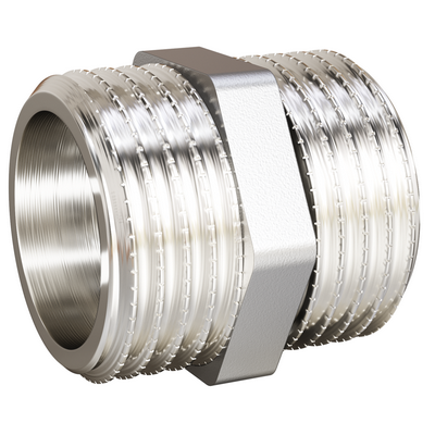 Ниппель латунный наружная резьба никелированный LD Pride