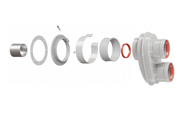 Адаптер дымохода разделительный моноблочный универсальный Ø80 Royal Thermo RTF04.030