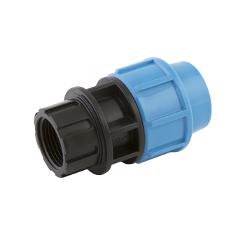 Соединение обжимное пластиковое для труб ПНД с внутренней резьбой Джилекс