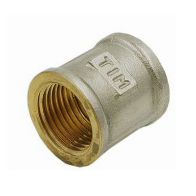 Муфта латунная внутренняя резьба никелированная Tim
