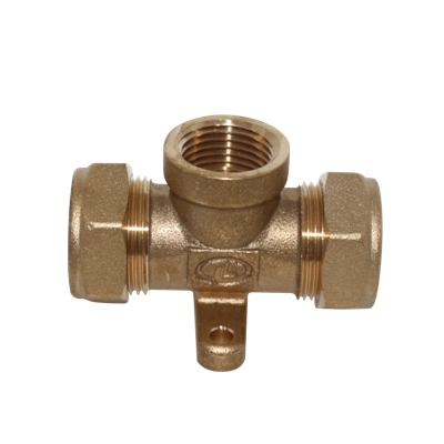 Тройник комб. вн 15х1/2"х15 (ст. гофр. труба) с креплением Lavita