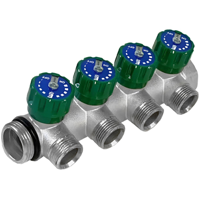 Коллектор Elsen 1"х3/4" ЕК с регулирующими вентилями, Tin