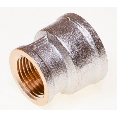 Муфта латунная переходная внутренняя резьба никелированная Tim