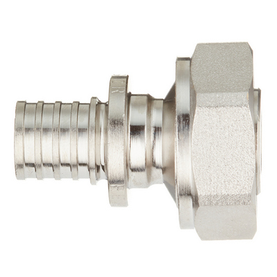 Переходник с накидной гайкой (евроконус) для труб из сшитого полиэтилена Рехау Rautitan никель