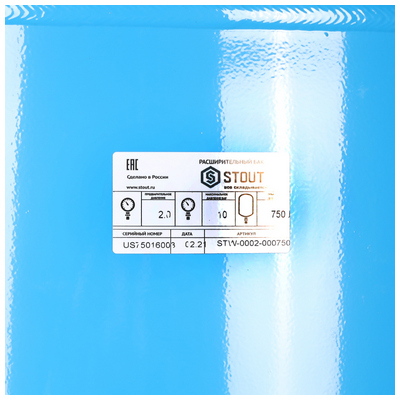 Гидроаккумулятор для водоснабжения Stout 750 литров вертикальный STW-0002-000750