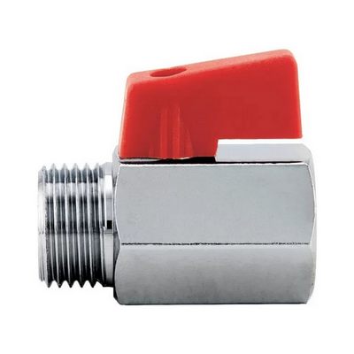 Кран шаровой латунный вн-НАР резьба, ручка-бабочка, хром Itap Mini