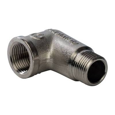 Угол латунный внутренняя/наружная резьба никелированный Stout