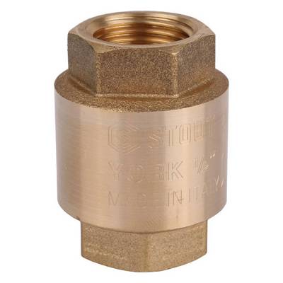 Обратный клапан с внутренней резьбой с пластиковым затвором, латунь, Stout SVC-0002(12)