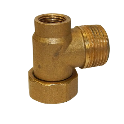 Тройник латунный с накидной гайкой внутренняя/наружная/внутренняя резьба Rumet