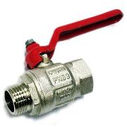 Кран шаровой латунный вн-НАР резьба, ручка-рычаг, никель Itap Ideal