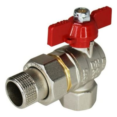 Кран шаровой с американкой 1/2" угловой бабочка Никель Elsen EV12.5201