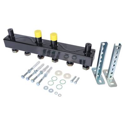 Коллектор для котельных на 3 контура с ВР 1"хНР 1" стальной в теплоизоляции (верх. патрубки) Stout SDG-0016-002503