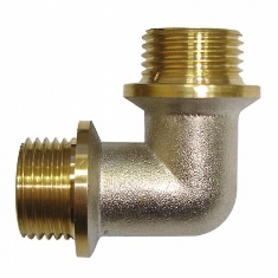 Угол латунный наружная/наружная резьба никелированный Tim