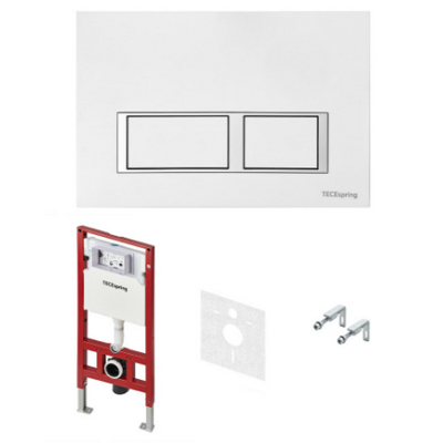 Инсталляция для унитаза Tece TECEspring 4 в 1 с панелью смыва TECEspring V Белый глянец S955203
