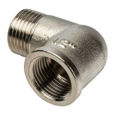 Угол латунный внутренняя/наружная резьба никелированный Stout