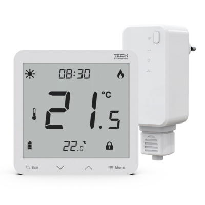 Терморегулятор беспроводной двухпозиционный ST суточный Tech серия 5/10, с датчиком влажности