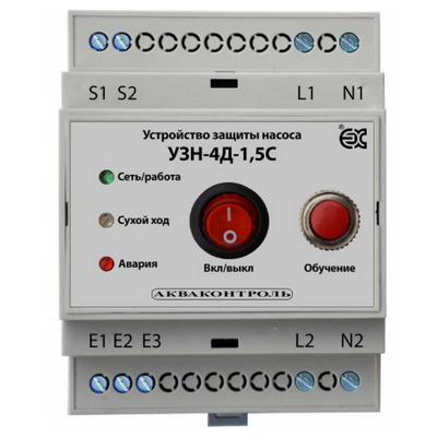 Устройство защиты УЗН-4Д-1,5С-5 1,5 кВт поверхостных насосов на DIN рейку Extra Акваконтроль 6036002435