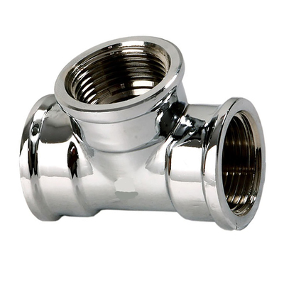 Тройник латунный внутренняя резьба хромированный Tim