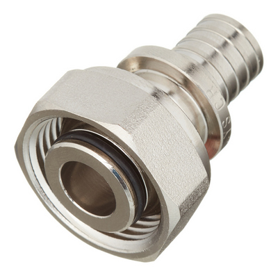 Переходник с накидной гайкой (евроконус) для труб из сшитого полиэтилена Рехау Rautitan никель