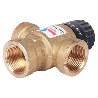 Клапан термостатический 35-60 °С KVs=1,6 м³/час с боковым смешением 3/4" ВР Stout SVM-0110-166020