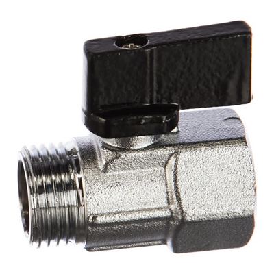 Кран шаровой внутренняя/наружная резьба ВН 1/2" бабочка Никель Elsen Mini EV93.1212