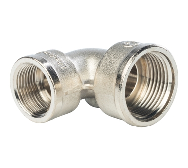 Угол латунный переходной внутренняя резьба никелированный Stout