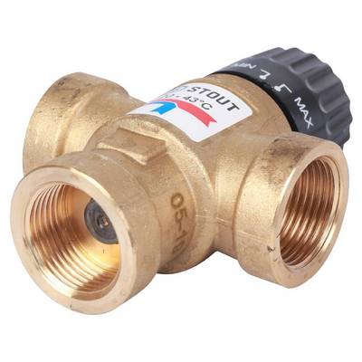 Термостатический клапан с боковым смешением 3/4" ВР Kvs=1,6 м³/час Stout SVM-0110