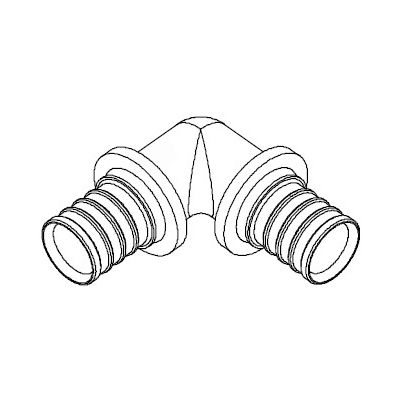 Угол для труб из сшитого полиэтилена равнопроходный Рехау Rautitan MX DZR латунь