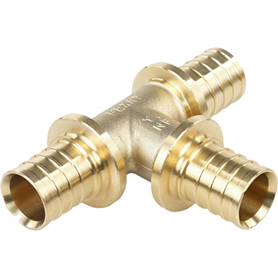 Тройник равнопроходной для труб из сшитого полиэтилена Рехау Rautitan MX DZR латунь