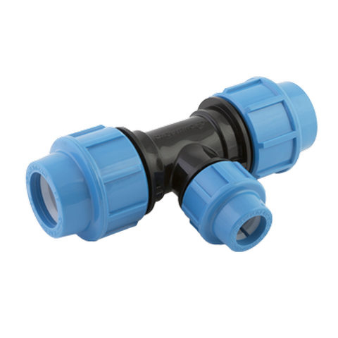 Тройник переходной обжимной пластиковый для труб ПНД Джилекс