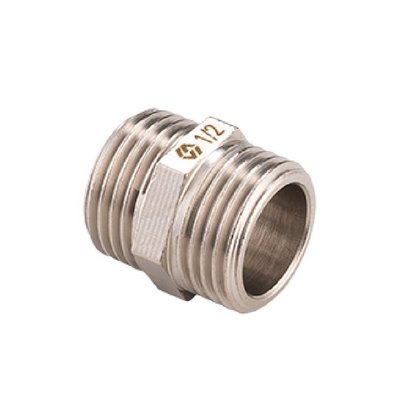 Ниппель латунный наружная резьба никелированный MVI