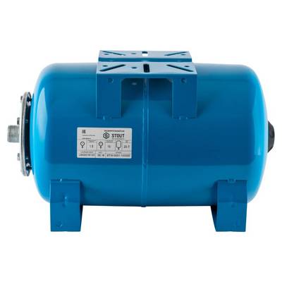 Бак расширительный для ГВС 20 л горизонтальный синий Stout STW-0001-100020