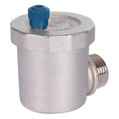 Воздухоотводчик автоматический Stout 1/2" УГЛОВОЙ с вертикальным выпуском Никель SVS-1013-000015