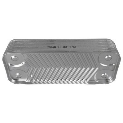 Теплообменник вторичный 16 пластин для котлов Ariston 65104333 1（17b1901626）Ariston Uno 995945 Beretta К8036, R8037Biasi BI1001101, BI1181122 E.C.A 7006991269 ELECTROLUX BI1181122 AA1011 Ferroli（)3