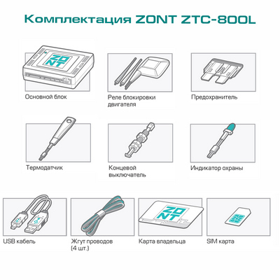 Сигнализация автомобильная спутниковая ZONT ZTC-800L ML00004232