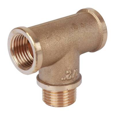 Тройник латунный внутренняя/наружная/внутренняя резьба Stout