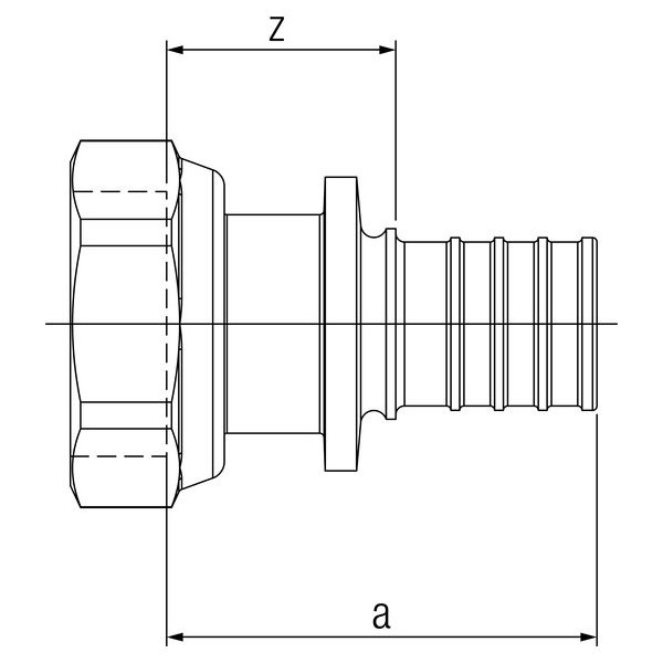 Переходник с накидной гайкой для труб из сшитого полиэтилена Рехау Rautitan RX+Бронза