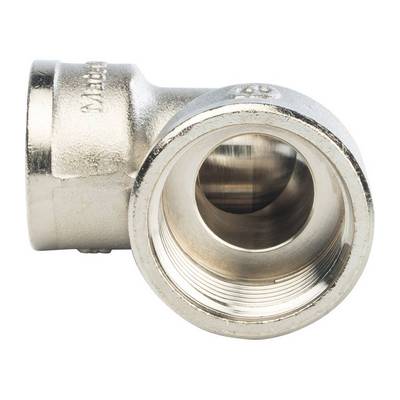 Угол латунный переходной внутренняя резьба никелированный Stout