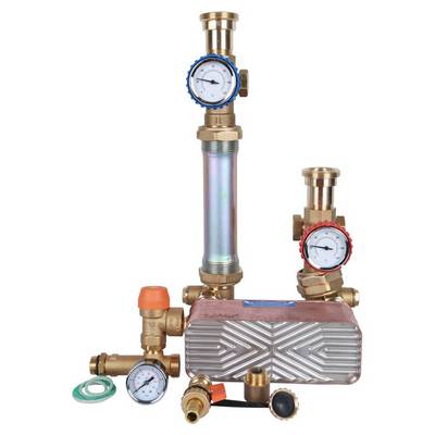 Насосная группа с теплообменником 28 пластин Ду25 в теплоизоляции (без насоса) Stout SDG-0038-282501